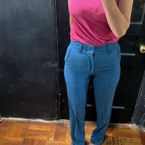 Brandy Melville Blue High Waisted Slim Fitting Trousers SZ S